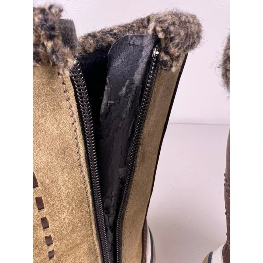 Merrell Puffin High Tan Suede Insulated Winter Boots Primaloft Womens 8 READ